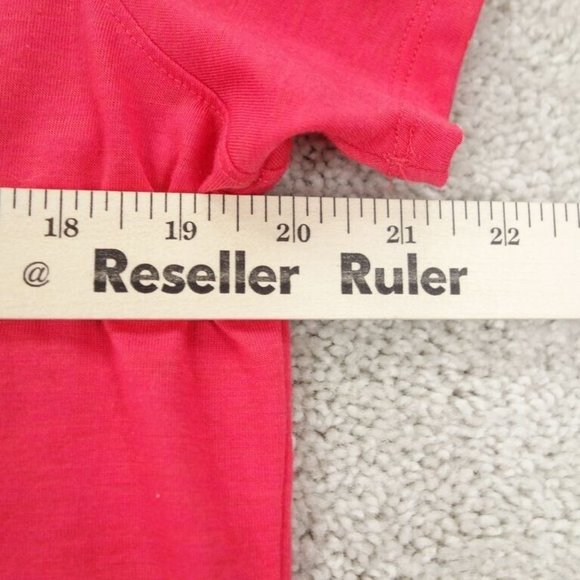 Under Armour Shirt Womens Extra Large Pink Short Sleeve V-Neck Heatgear Stretch - Picture 6 of 8